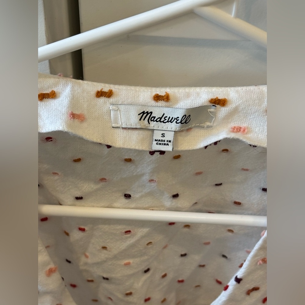 Madewell White Polka Dot Blouse - Picture 4 of 6
